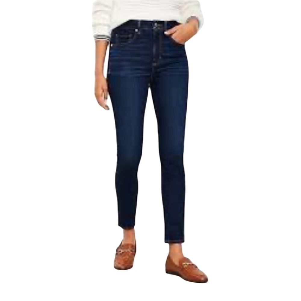 Ann Taylor Loft Jeans Womens 31/12 Curvy Straight Dark Wash Blue EUC